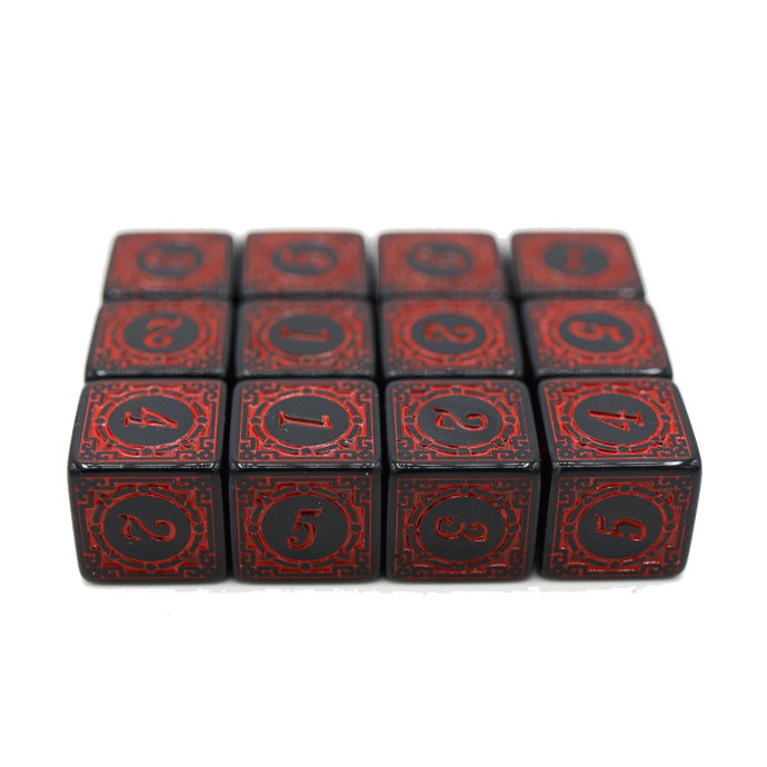 FBG D6 Set of 12 Magic Burst - Red