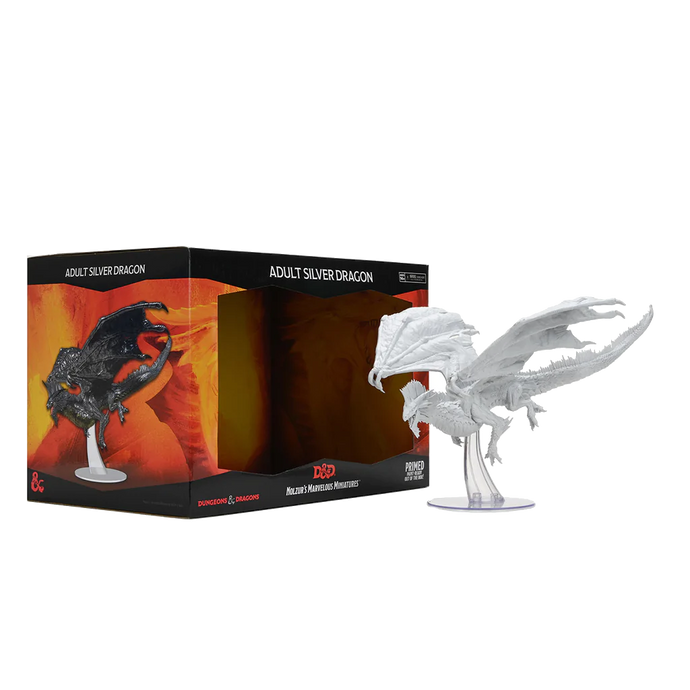 DND Nolzur's Marvelous Unpainted Miniatures Adult Dragon Silver